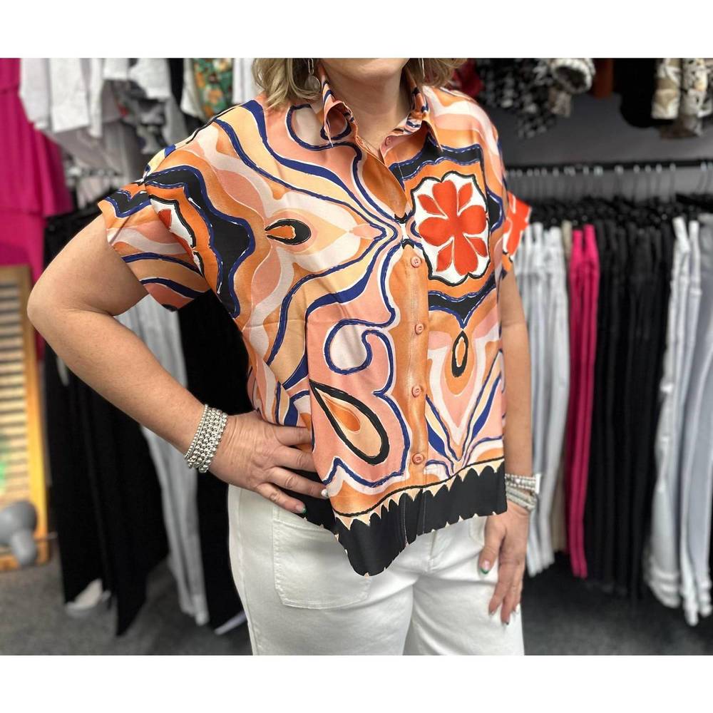 NEW ANONYME paint shirt in peach